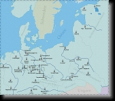 Konzentrazionslager * Další mapa rozmístění KL, tentokrát v němčině * 1205 x 1047 * (209KB)